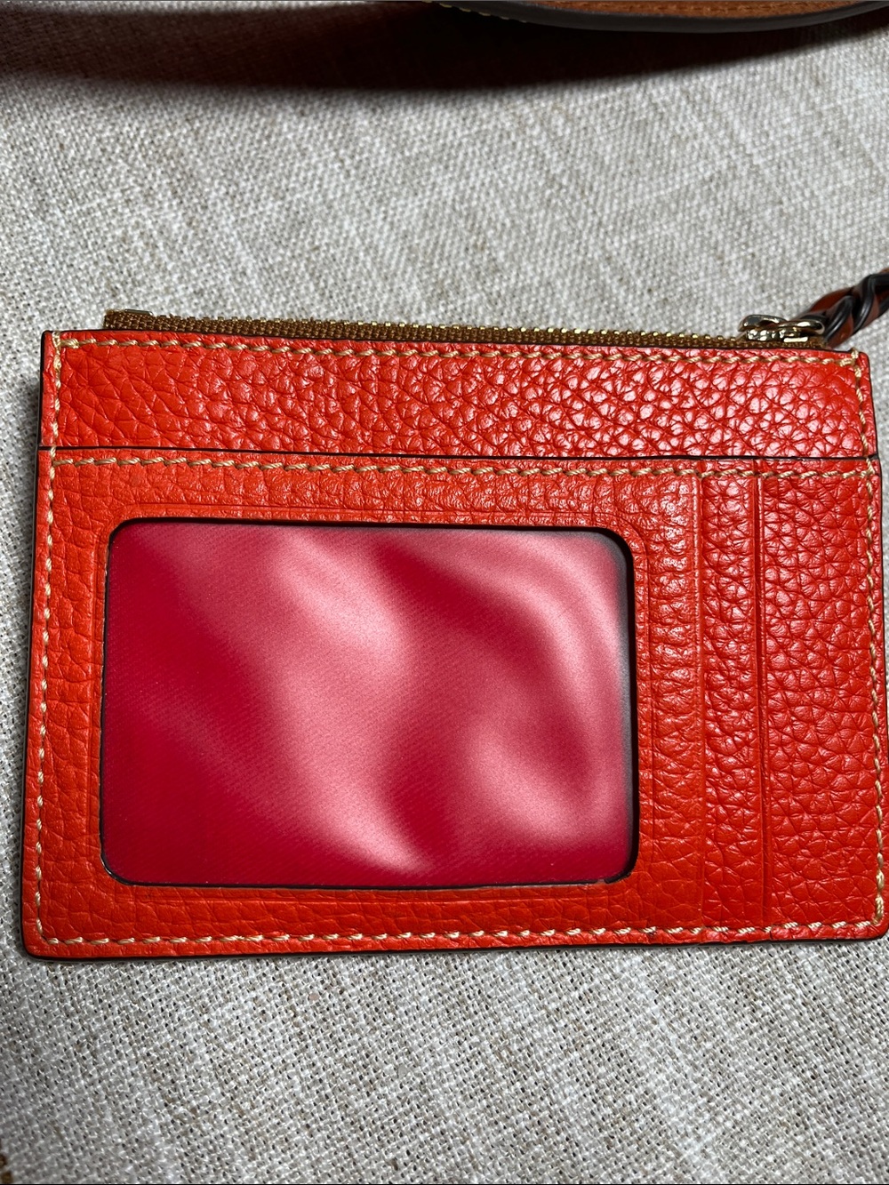 Dooney & Bourke Geranium Pebbled Leather Shoulder Bag with ID Card Holder - Picture 6 of 9